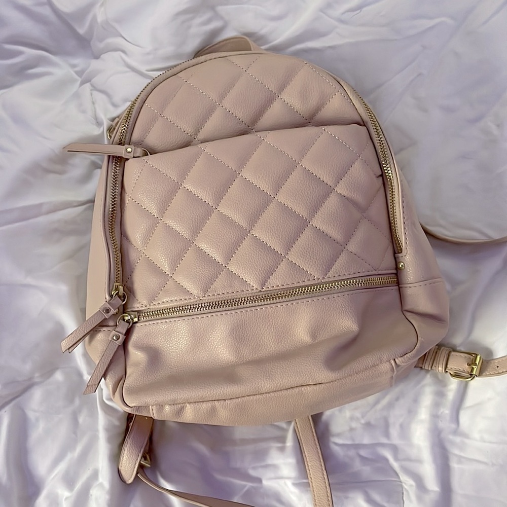 Pink and gold mini backpack